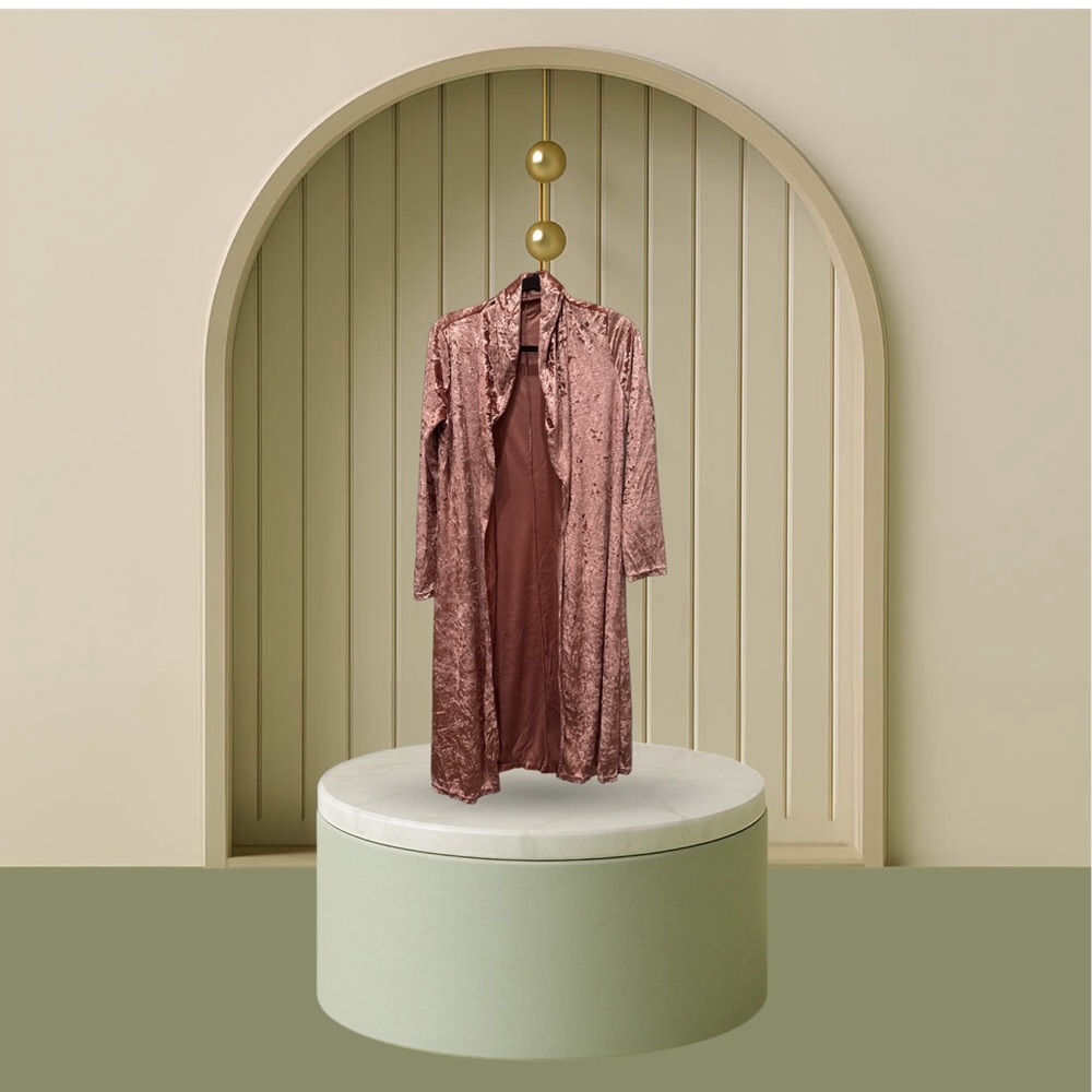 Elegant Pink Velvet Duster